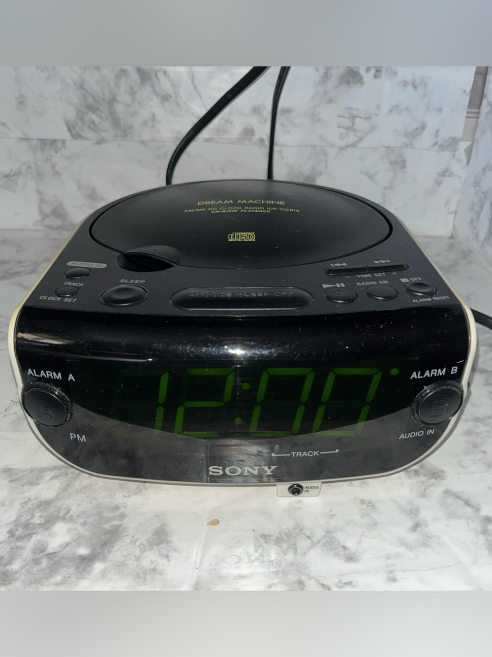 Vtg Sony Dream Machine ICF-CD815 CD Alarm Clock Radio, Tested Works